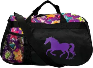 AWST Int'l "Lila" Galloping Horse Duffle Bag- Stars & Hearts