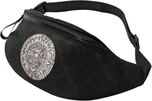 Aztec Calendar Mayan Crossbody waist bag, fashionable waist bag for teenagers, suitable for traveling, running, hiking