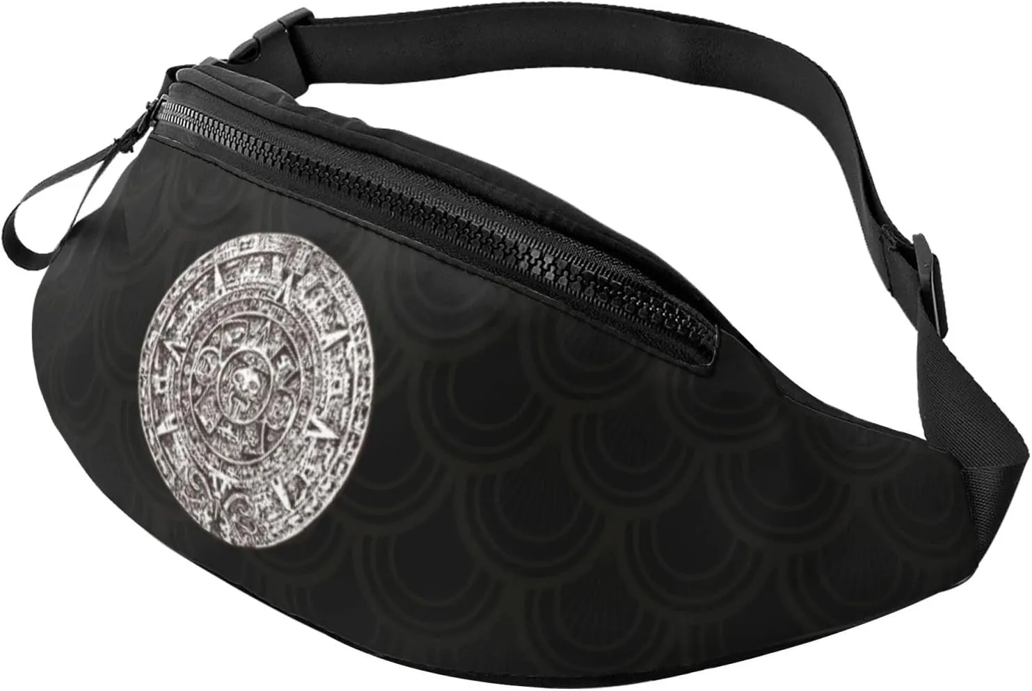 Aztec Calendar Mayan Crossbody waist bag, fashionable waist bag for teenagers, suitable for traveling, running, hiking