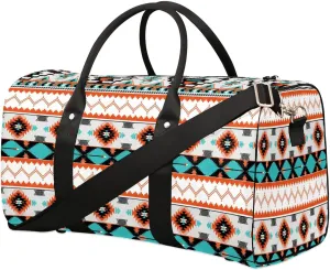 Aztec Sport Gym Bag Overnight Duffle Bags Travel Weekender Sleepover Bags Waterproof Yoga Carry on Tote Bag