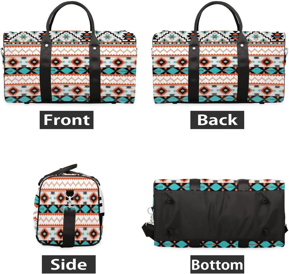 Aztec Sport Gym Bag Overnight Duffle Bags Travel Weekender Sleepover Bags Waterproof Yoga Carry on Tote Bag
