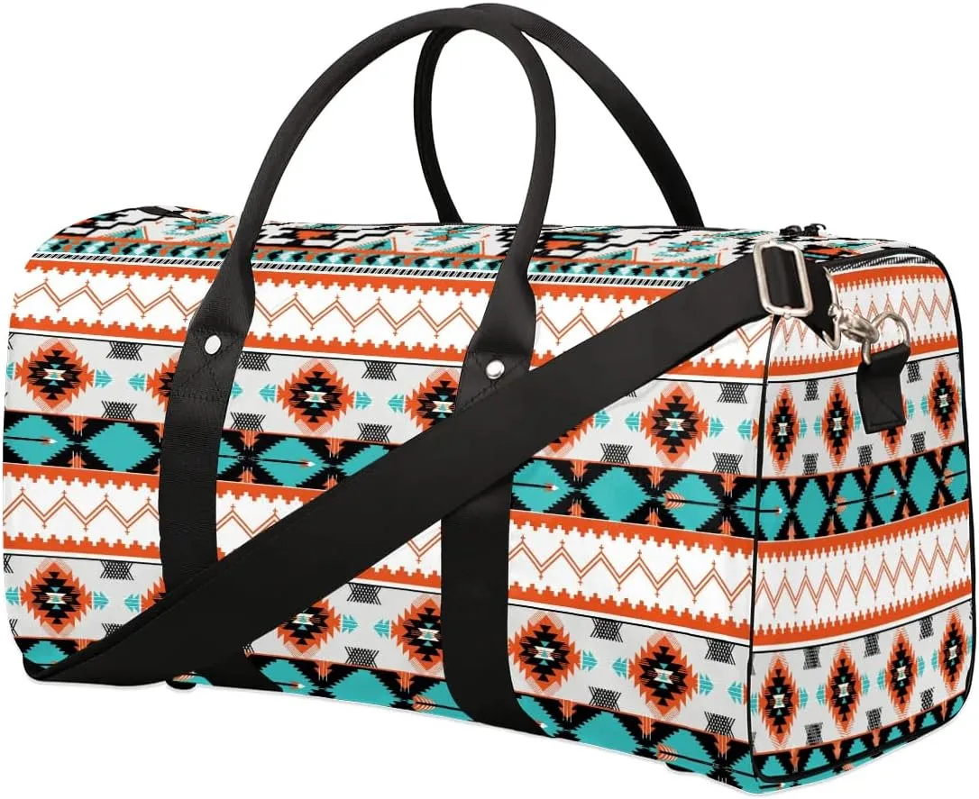 Aztec Sport Gym Bag Overnight Duffle Bags Travel Weekender Sleepover Bags Waterproof Yoga Carry on Tote Bag
