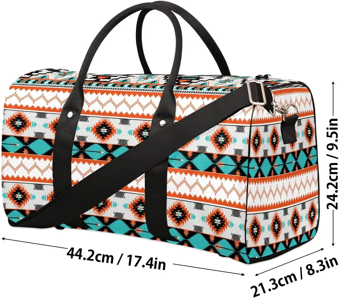 Aztec Sport Gym Bag Overnight Duffle Bags Travel Weekender Sleepover Bags Waterproof Yoga Carry on Tote Bag