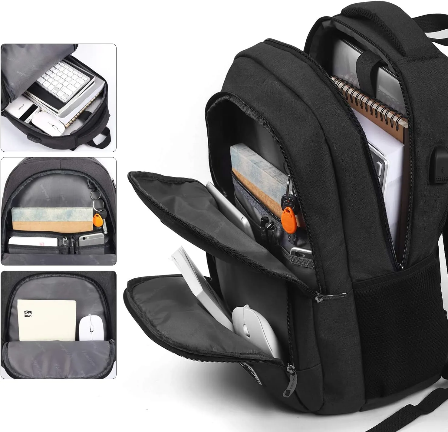 Backpack for Men and Women,School Backpack for Teenager,15.6 inch Laptop Bookbag with USB Charging port for Business Work College Travel Trip