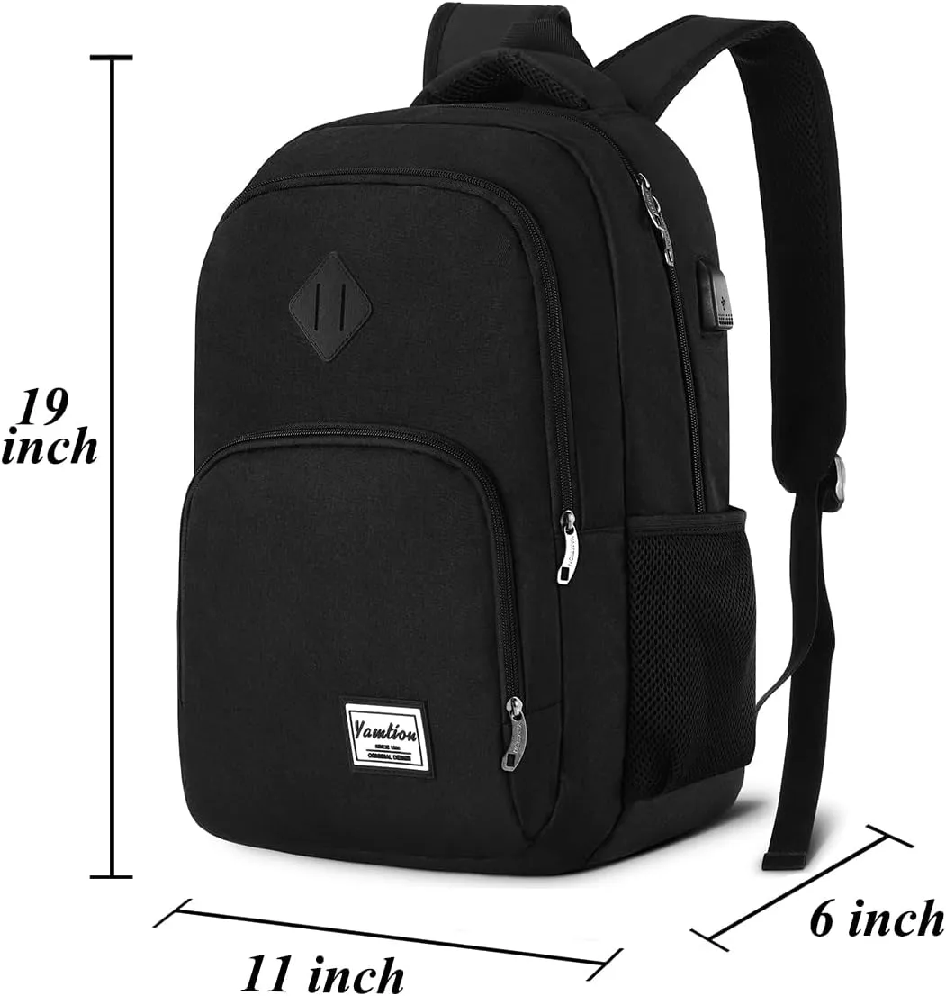 Backpack for Men and Women,School Backpack for Teenager,15.6 inch Laptop Bookbag with USB Charging port for Business Work College Travel Trip