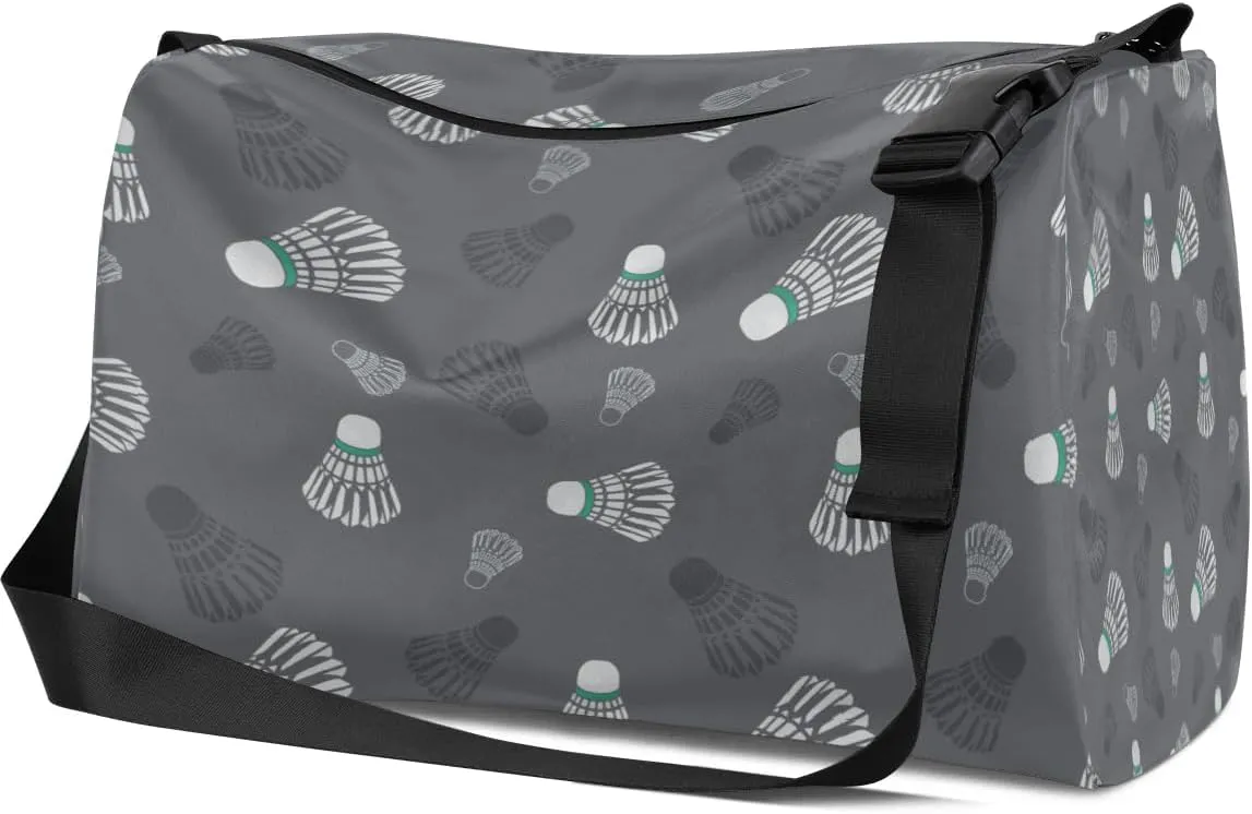 Badminton Printing Small Gym Bag for Men Women Workout Sport Duffle Bag Waterproof Weekender Overnight Bag Lightweight Carry on Tote Bag Crossbody Shoulder Travel Bag for Swim Yoge Dance