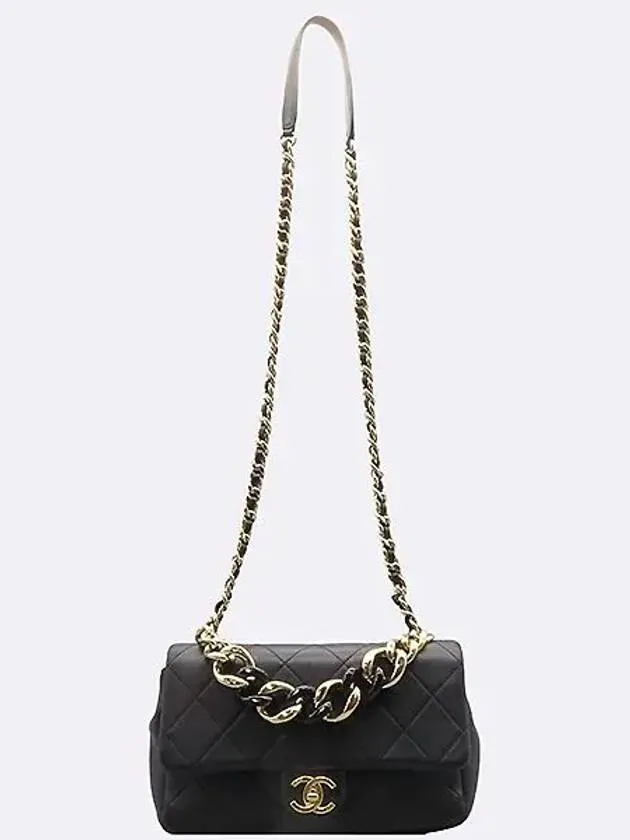 bag chain metal Chanel leather shoulder Durable materials AS1353 tote and gold Black Practical