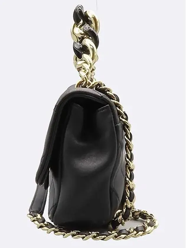bag chain metal Chanel leather shoulder Durable materials AS1353 tote and gold Black Practical
