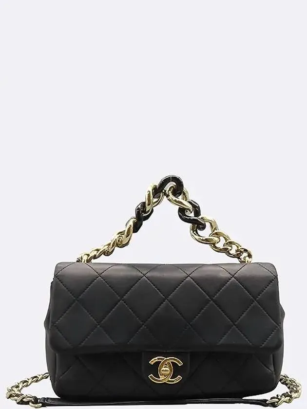 bag chain metal Chanel leather shoulder Durable materials AS1353 tote and gold Black Practical