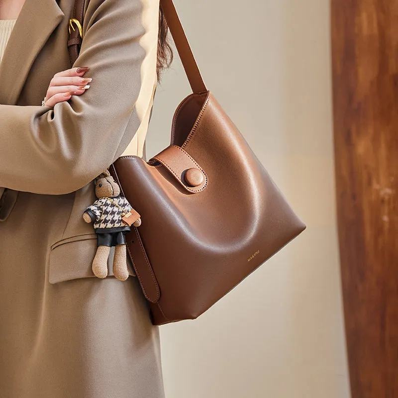 Bag Leather Brown Shoulder Medium Retro High-demand Early-bird deal