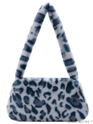 BagForLove - Stylish Leopard Print Fluffy Shoulder Bag - Trendy, Durable, Polyester with Zipper Closure