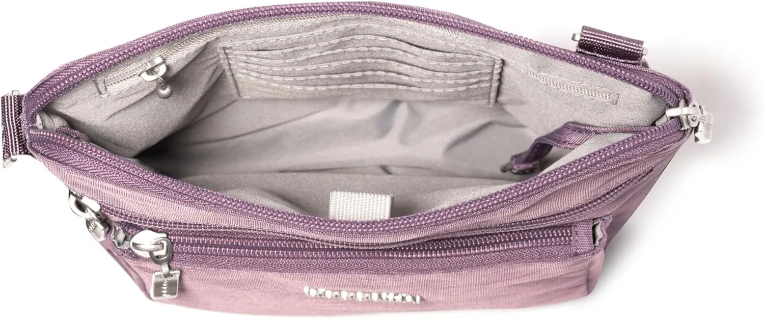 Baggallini Pocket Crossbody Bags for Women 8x8 Small Lightweight Durable Nylon Water-resistant Travel Purse W/Rfid Wristlet