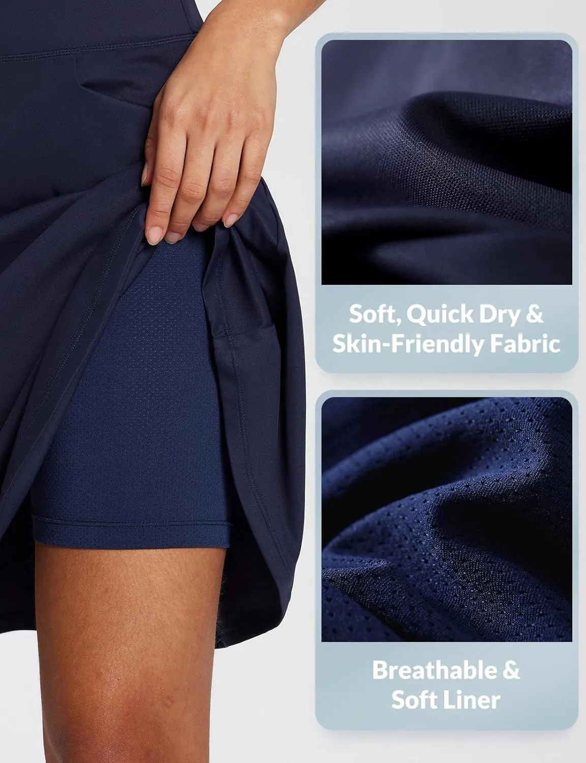 baleaf 20" Skorts for Woman Golf Skirts Knee Length Tennis Casual Athletic Long Skirt Pickleball Pockets Modest Ruffle