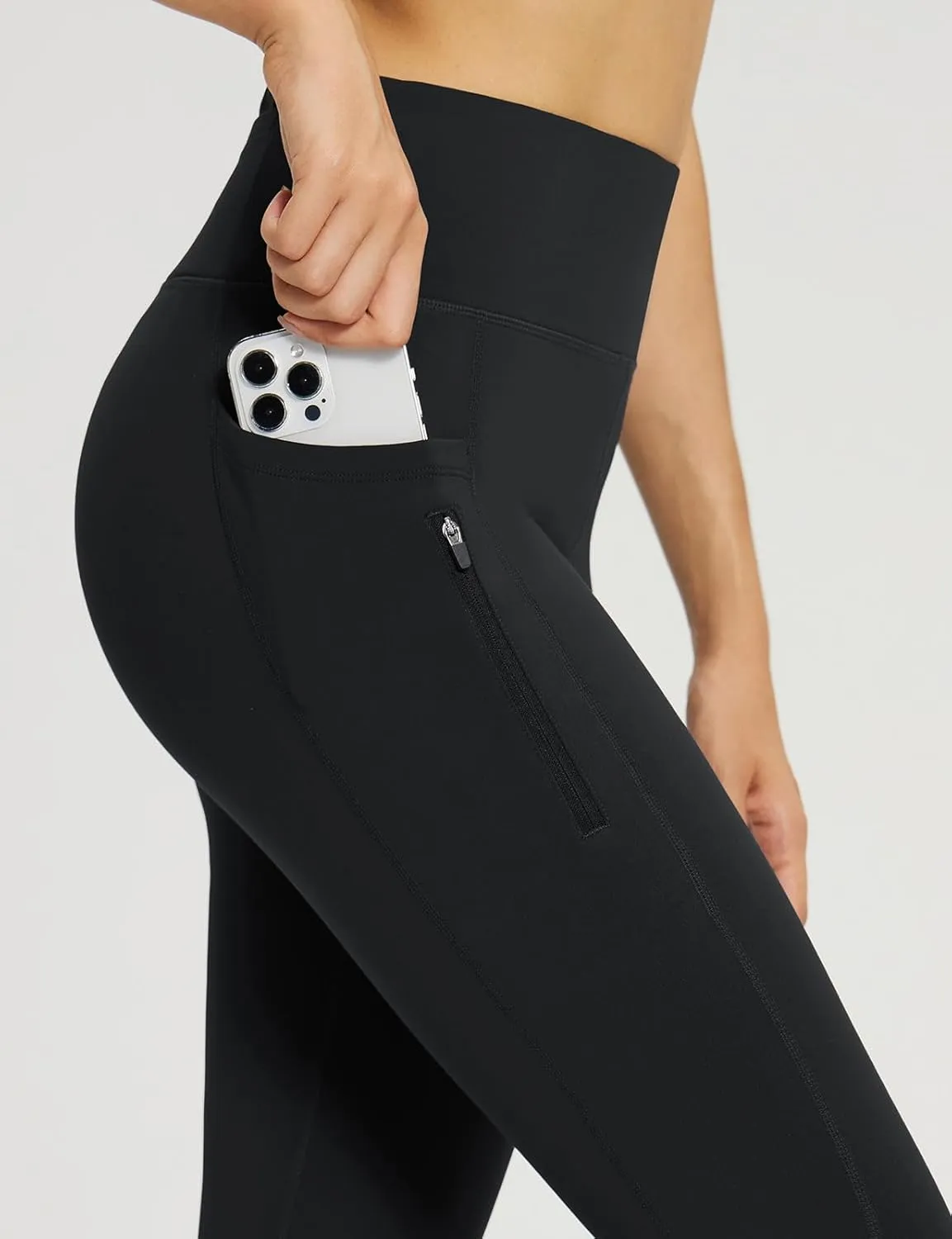 baleaf Fleece Lined Leggings Women Waterproof Thermal Pants Winter Workout Running Tights with Pockets Cold Weather Gear
