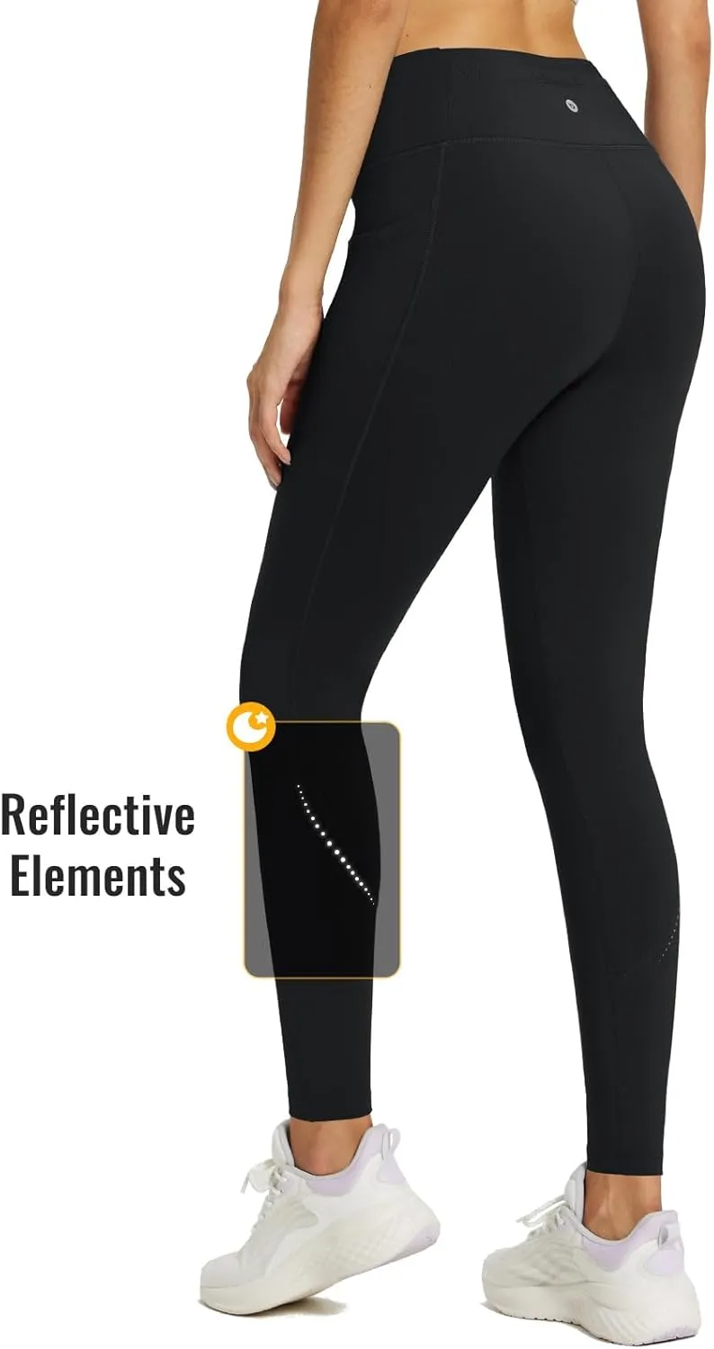 baleaf Fleece Lined Leggings Women Waterproof Thermal Pants Winter Workout Running Tights with Pockets Cold Weather Gear