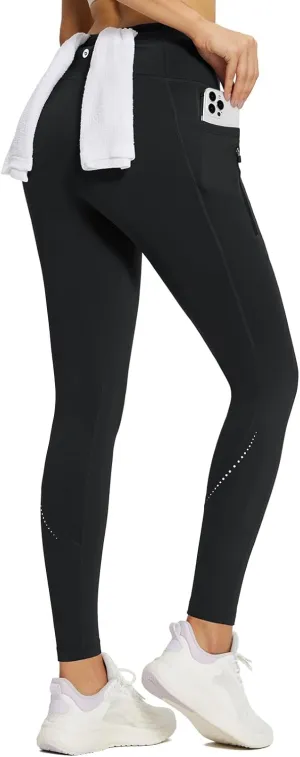baleaf Fleece Lined Leggings Women Waterproof Thermal Pants Winter Workout Running Tights with Pockets Cold Weather Gear