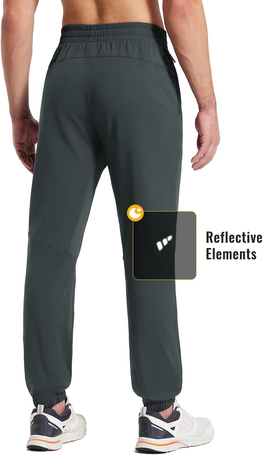 baleaf Men's Fleece Lined Joggers Winter Athletic Sweatpants Thermal Hiking Workout Running Pants with Zipper Pockets