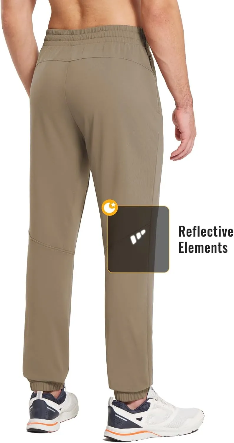 baleaf Men's Fleece Lined Joggers Winter Athletic Sweatpants Thermal Hiking Workout Running Pants with Zipper Pockets