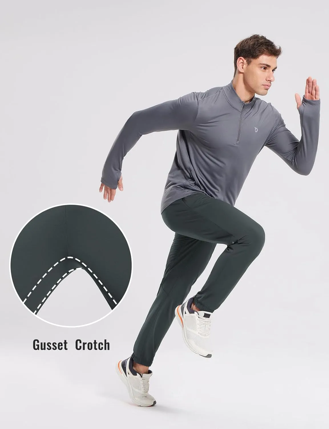 baleaf Men's Fleece Lined Joggers Winter Athletic Sweatpants Thermal Hiking Workout Running Pants with Zipper Pockets