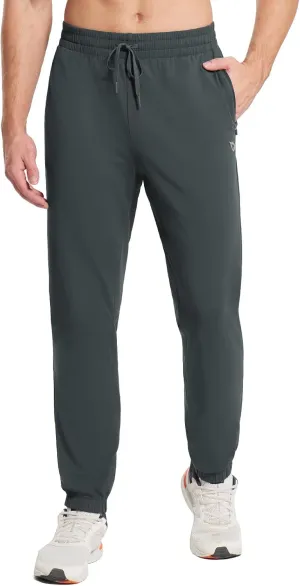 baleaf Men's Fleece Lined Joggers Winter Athletic Sweatpants Thermal Hiking Workout Running Pants with Zipper Pockets