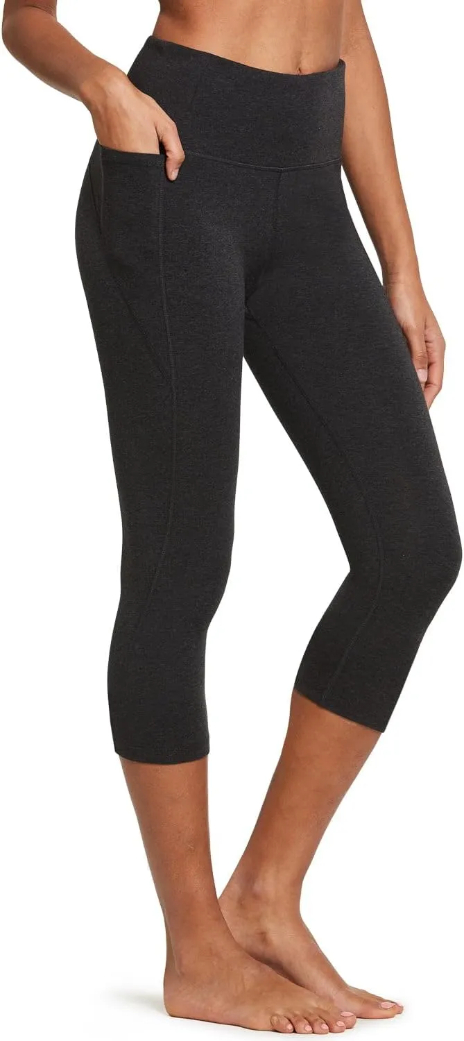 baleaf Women's Capri Leggings with Pockets High Waisted Workout Yoga Running Gym Pants for Casual Summer