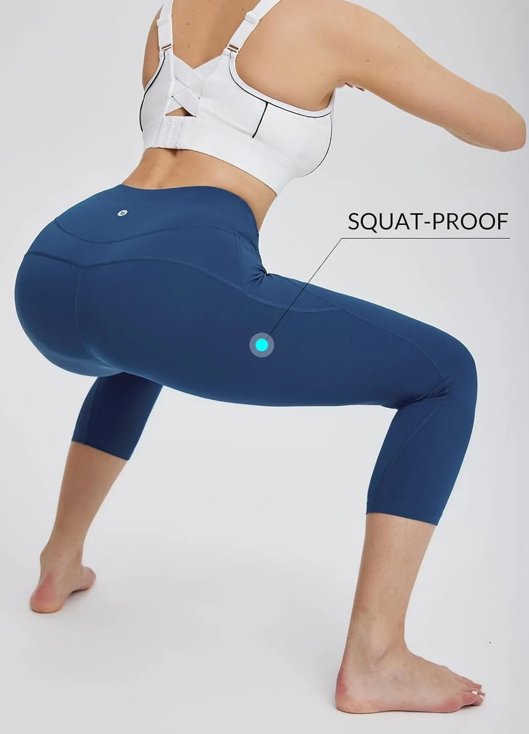 baleaf Women's Capri Leggings with Pockets High Waisted Workout Yoga Running Gym Pants for Casual Summer