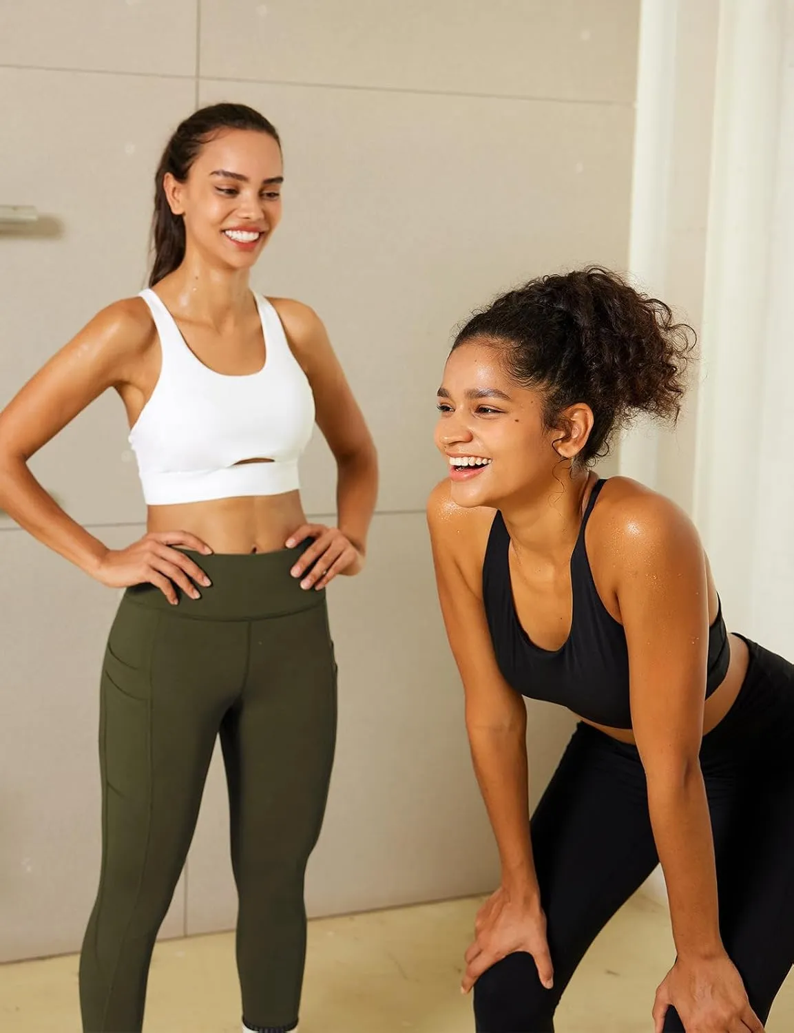 baleaf Women's Fleece Lined Leggings Water Resistant Thermal Winter Warm Tights High Waisted with Pockets Running Gear