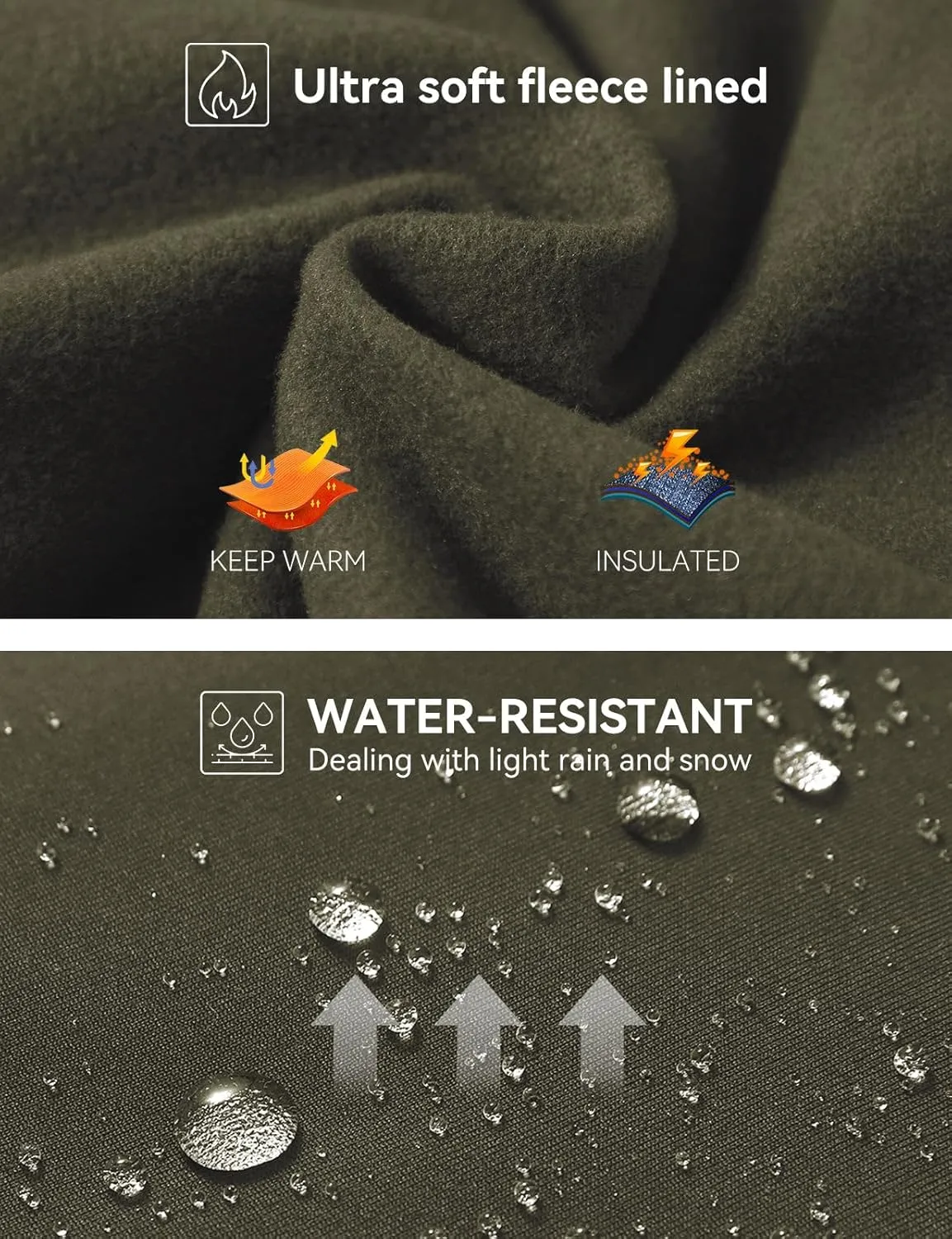 baleaf Women's Fleece Lined Leggings Water Resistant Thermal Winter Warm Tights High Waisted with Pockets Running Gear