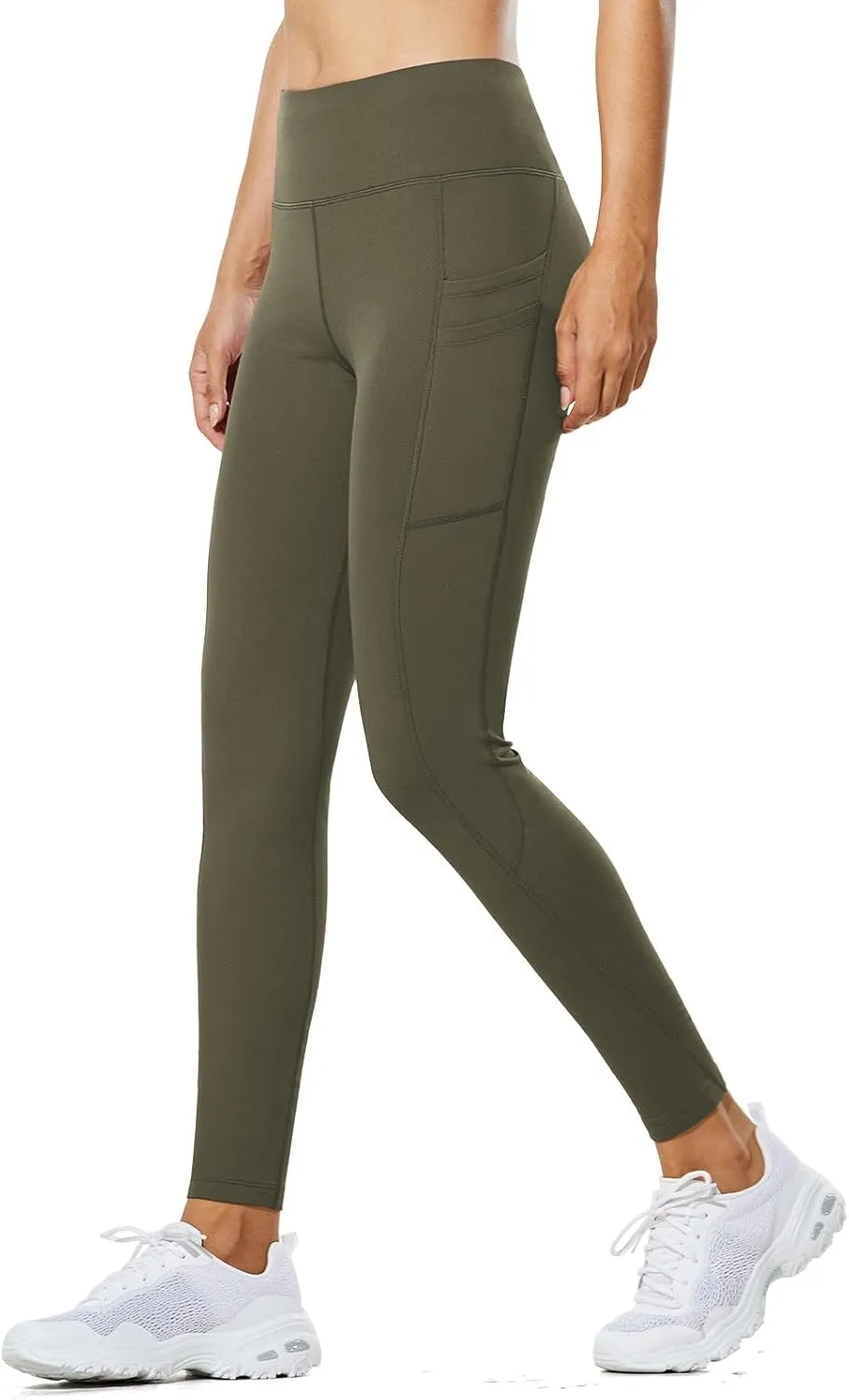 baleaf Women's Fleece Lined Leggings Water Resistant Thermal Winter Warm Tights High Waisted with Pockets Running Gear