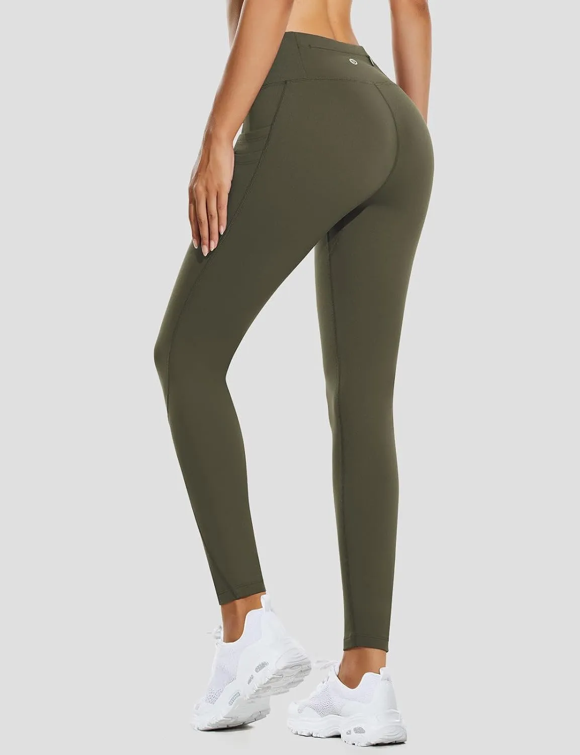 baleaf Women's Fleece Lined Leggings Water Resistant Thermal Winter Warm Tights High Waisted with Pockets Running Gear