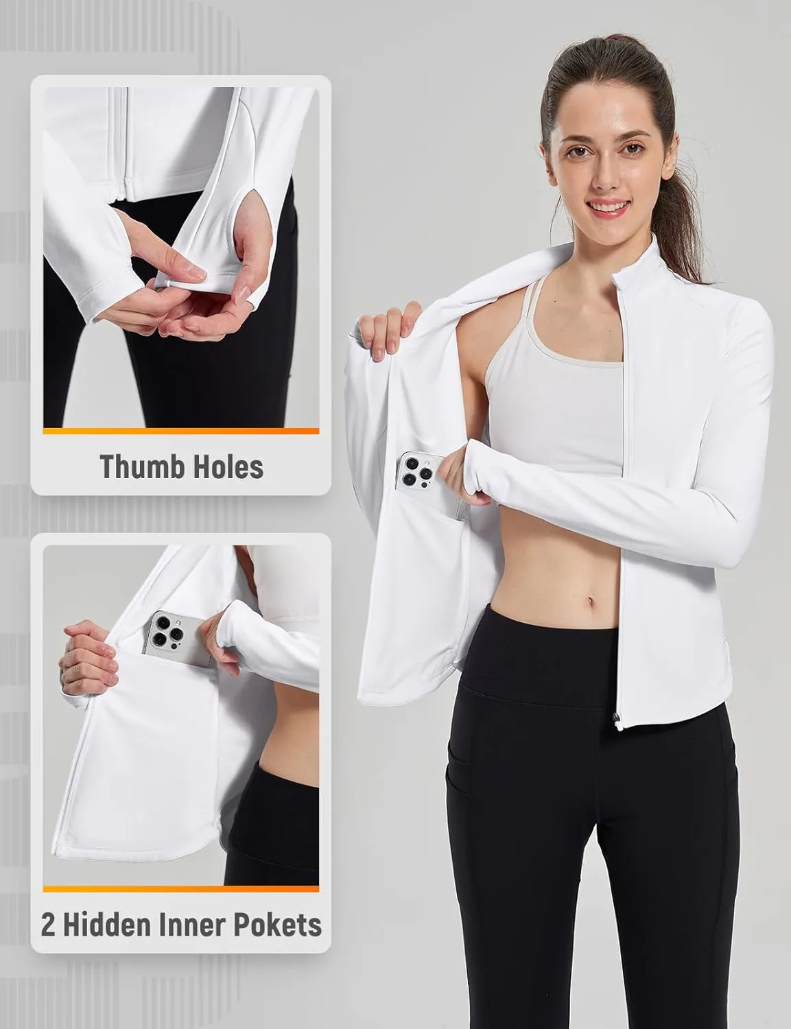 baleaf Women's Fleece Running Jacket Water Resistant Full Zip Winter Cold Weather Gear Thermal Cycling Workout Jackets
