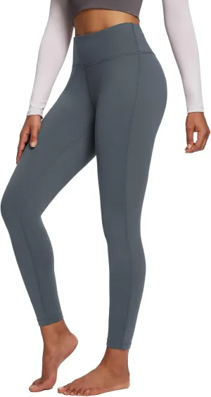 baleaf Women's Petite Fleece Lined Leggings with Pockets, 25" Thermal Winter Warm High Waisted Thick 7/8 Yoga Pants