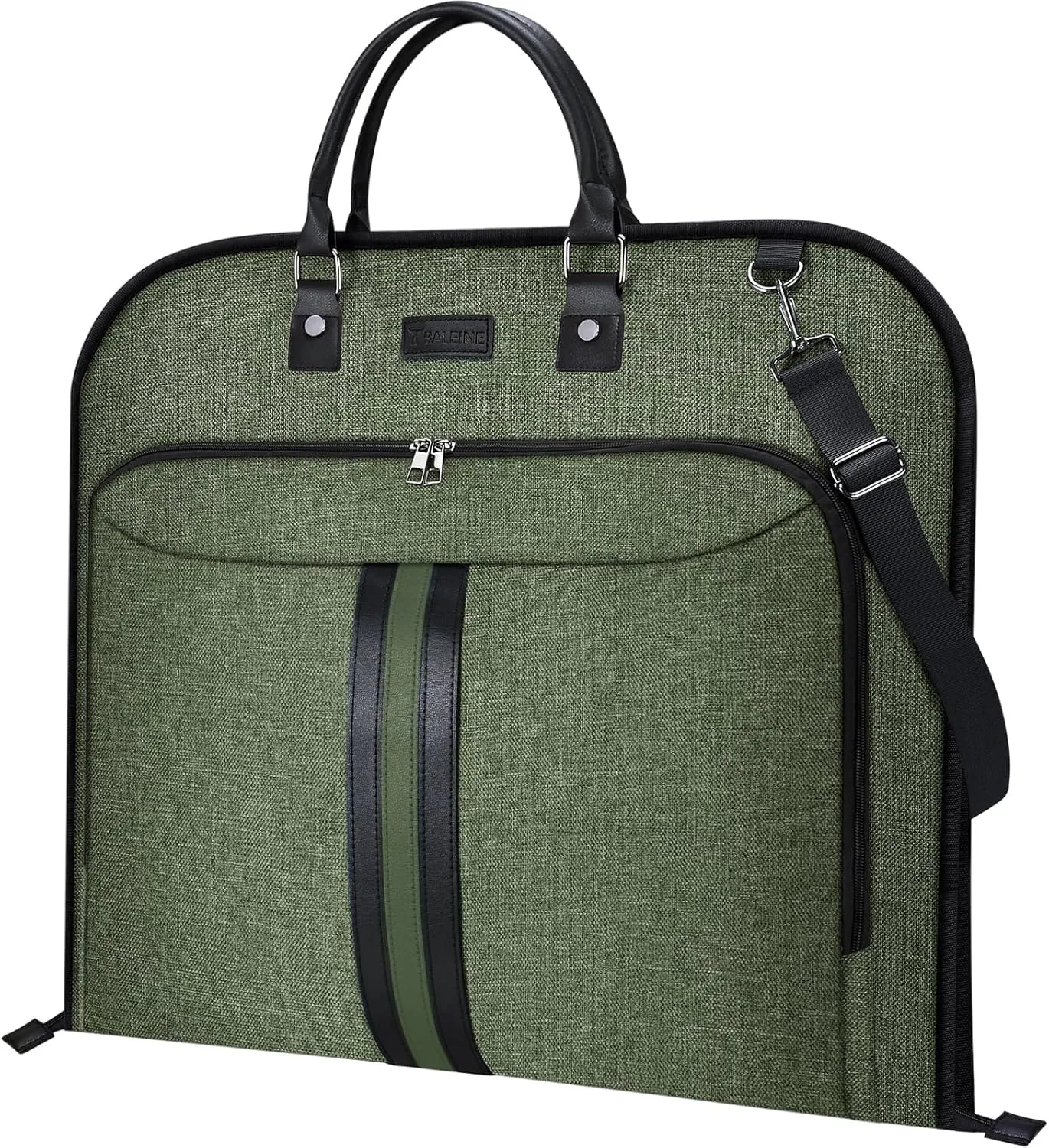 BALEINE Travel Garment Bag, Travel Suit Bag for Men, 42'' Waterproof Carry on Garment Bag for Hanging Clothes, Garment Duffel Bag for Travel Business (Green)
