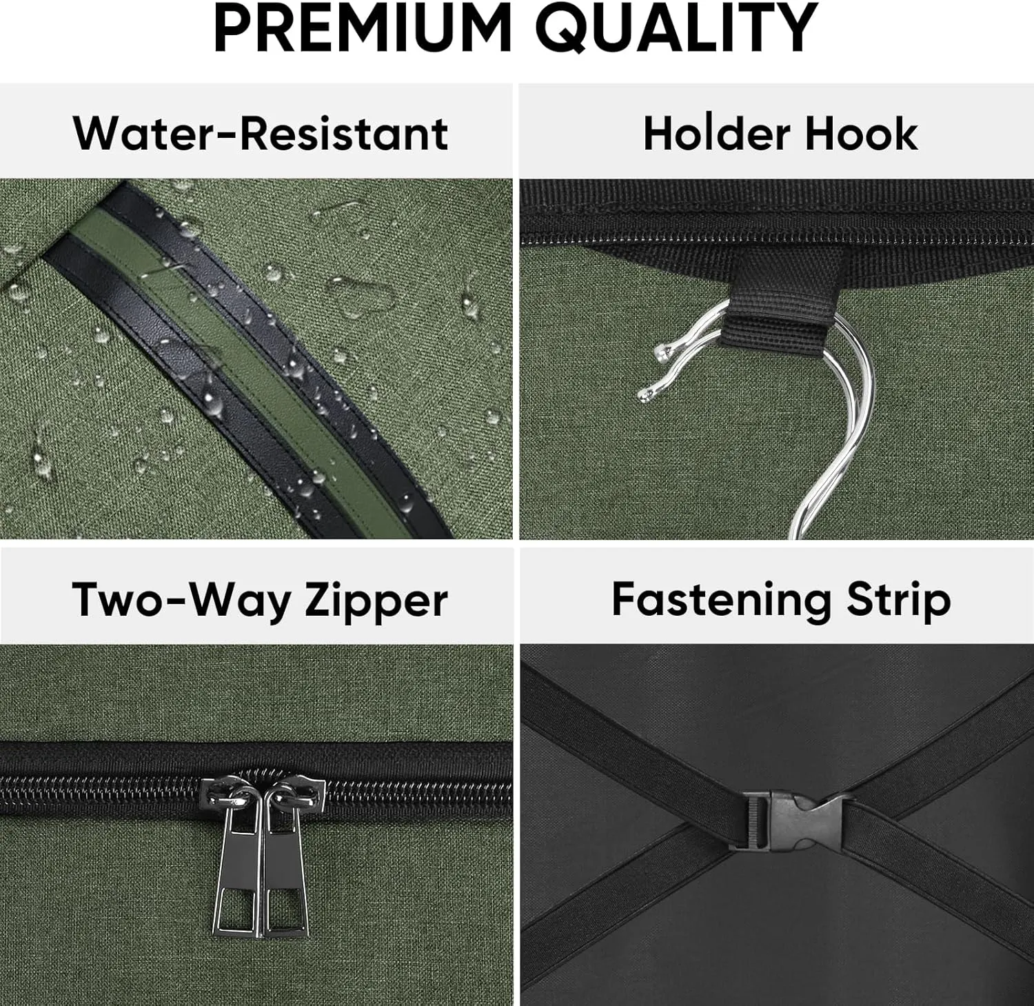 BALEINE Travel Garment Bag, Travel Suit Bag for Men, 42'' Waterproof Carry on Garment Bag for Hanging Clothes, Garment Duffel Bag for Travel Business (Green)