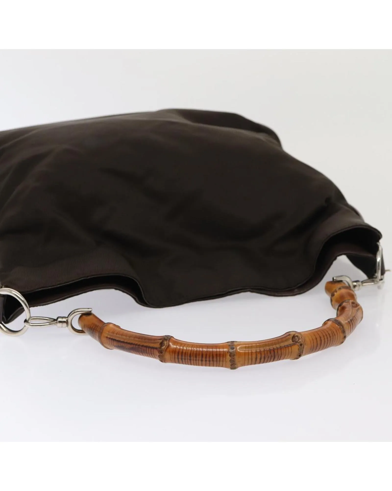 Bamboo Shopper Tote Bag Brown Nylon