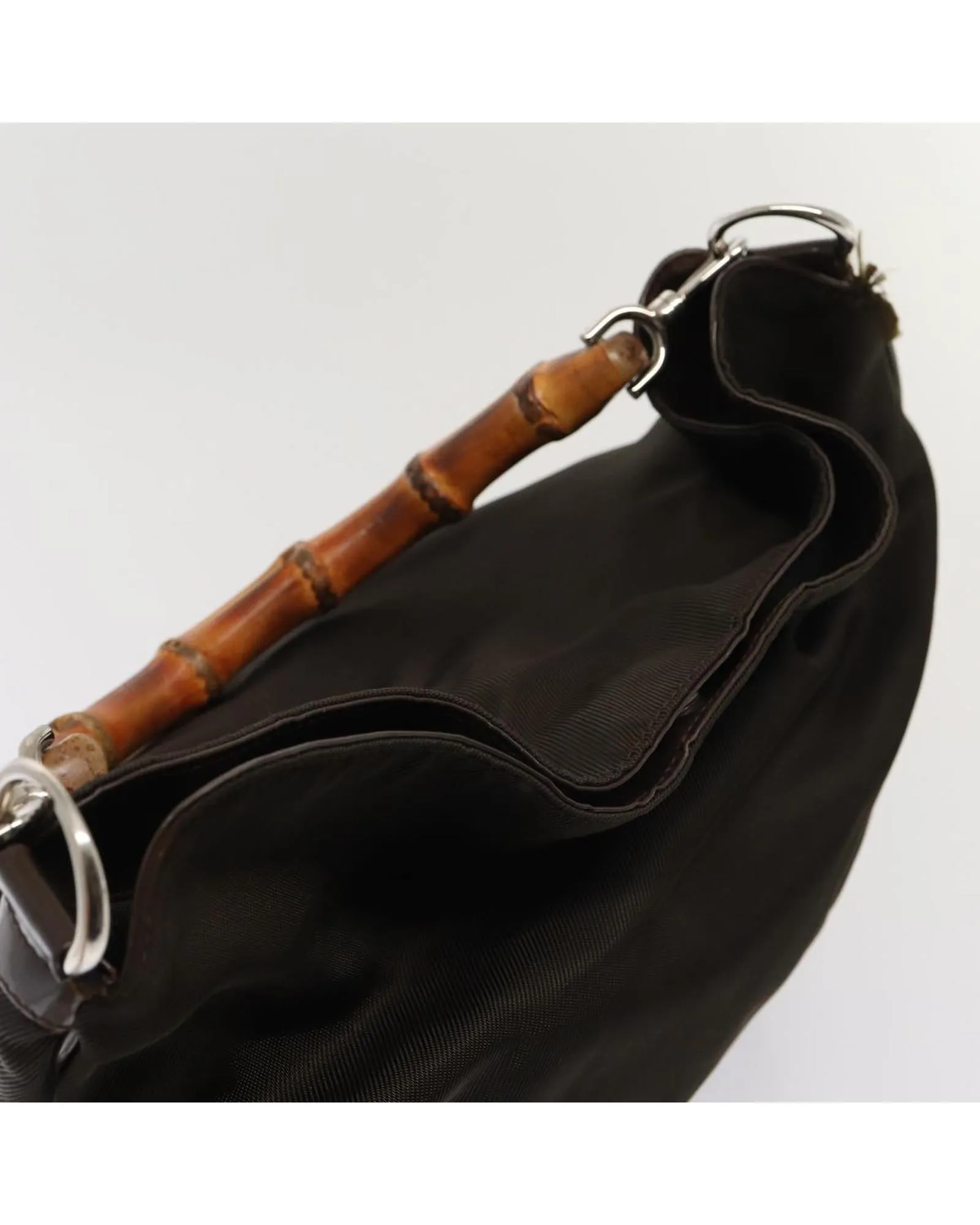 Bamboo Shopper Tote Bag Brown Nylon