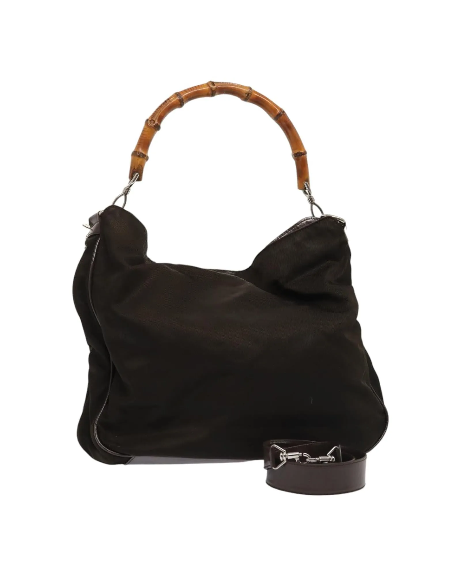Bamboo Shopper Tote Bag Brown Nylon