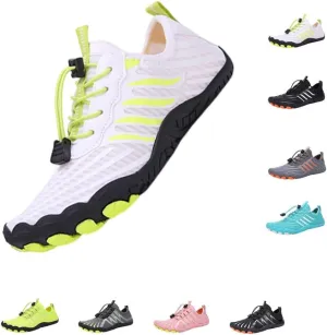 Barefoot Shoes Women & Men, Non-Slip Breathable Waterproof Wide Toe Running Walking Barefoot Shoes Unisex(A White,6men/8women)