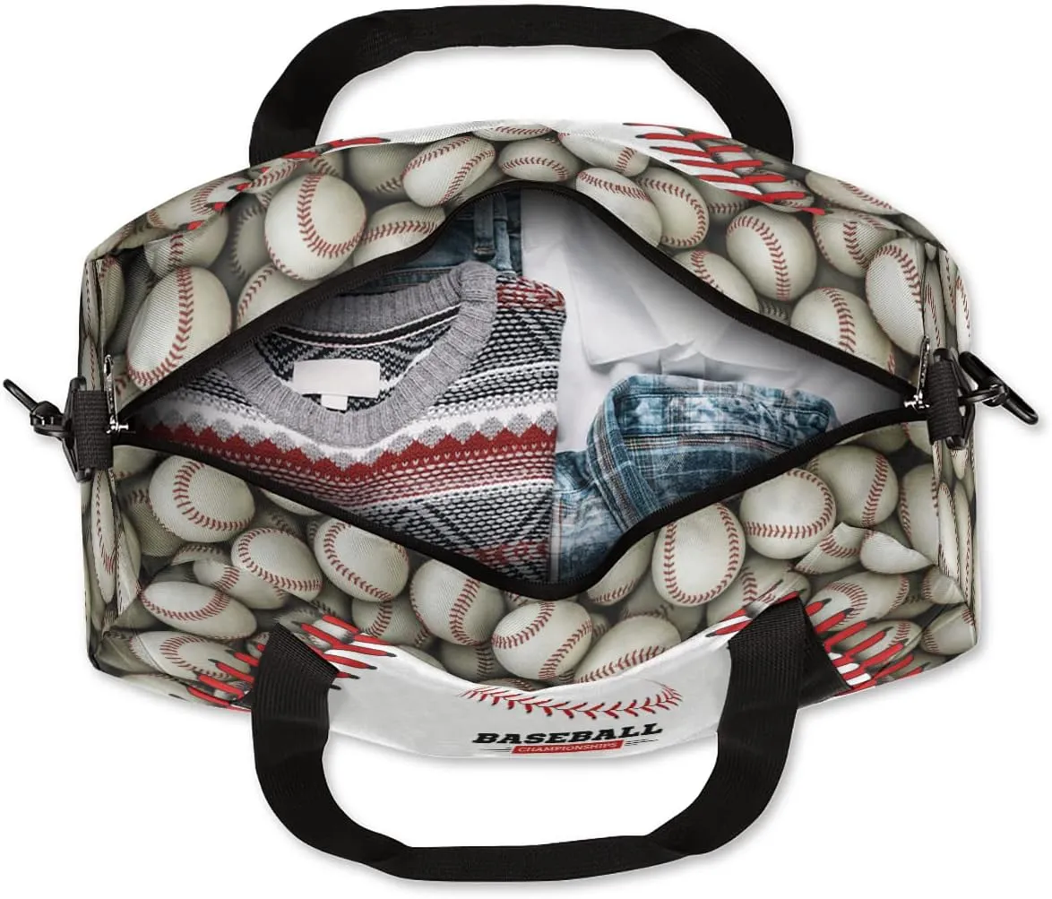Baseball Stitches Kids Duffel Bag for Girls Boys Teens, Baseball Pattern Dance Bag Overnight Small Duffel Bag Carry On Weekend Sports Gym Travel Bag for School Practice Gymnastics Ballet