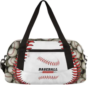 Baseball Stitches Kids Duffel Bag for Girls Boys Teens, Baseball Pattern Dance Bag Overnight Small Duffel Bag Carry On Weekend Sports Gym Travel Bag for School Practice Gymnastics Ballet