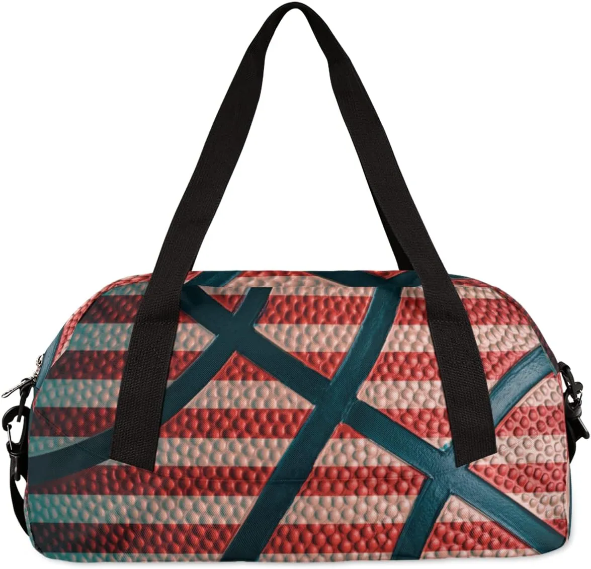 Basketball Neoprene Kids Duffel Bag for Girls Boys Teens, Texture Streaks Dance Bag Overnight Small Duffel Bag Carry On Weekend Sports Gym Travel Bag for School Practice Gymnastics Ballet