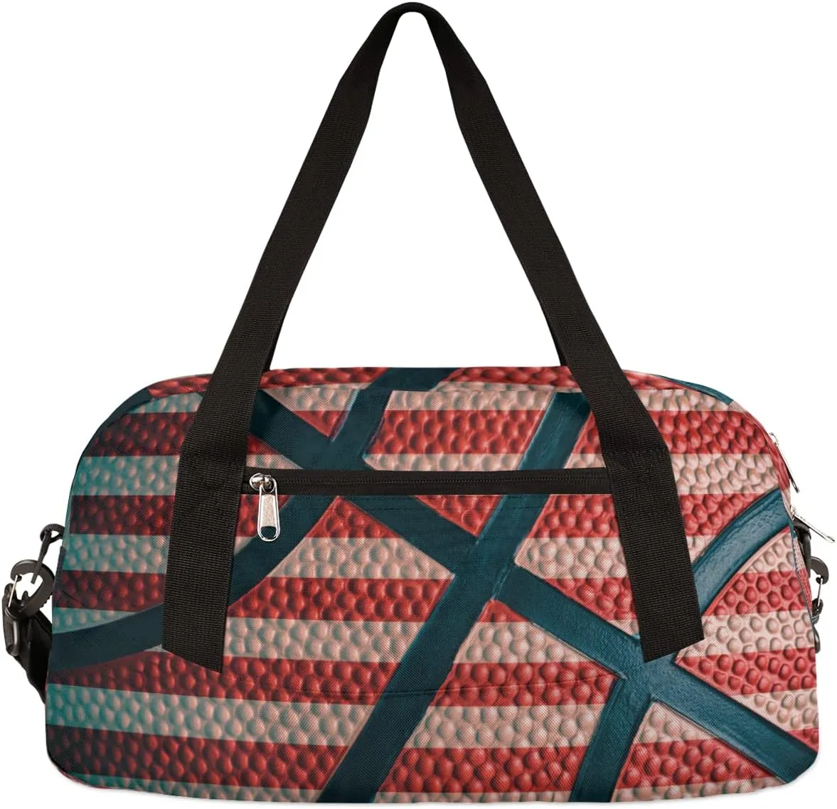 Basketball Neoprene Kids Duffel Bag for Girls Boys Teens, Texture Streaks Dance Bag Overnight Small Duffel Bag Carry On Weekend Sports Gym Travel Bag for School Practice Gymnastics Ballet