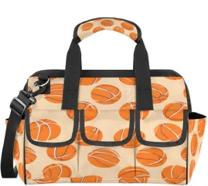 Basketball Tool Bags for Men and Women Sports Heavy Duty Tool Tote Organizer Bag for Electrician Carpenter Mechanic, Adjustable Shoulder Strap