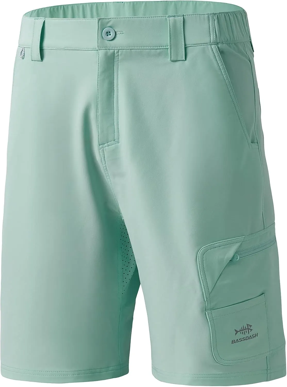 BASSDASH 10.5” Mens Fishing Cargo Shorts Quick Dry UPF 50  Water Resistant FP01M