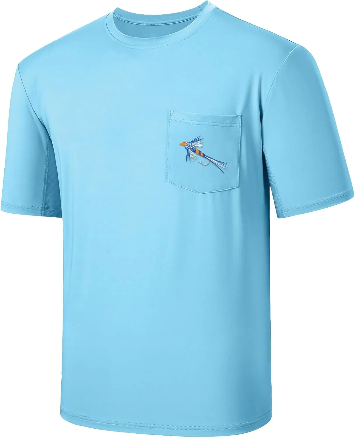 BASSDASH Men’s UPF 50  Fishing Graphic T-Shirts Pocket Short Sleeve Shirt Quick Dry UV Sun Protection Casual Outdoor FS46M