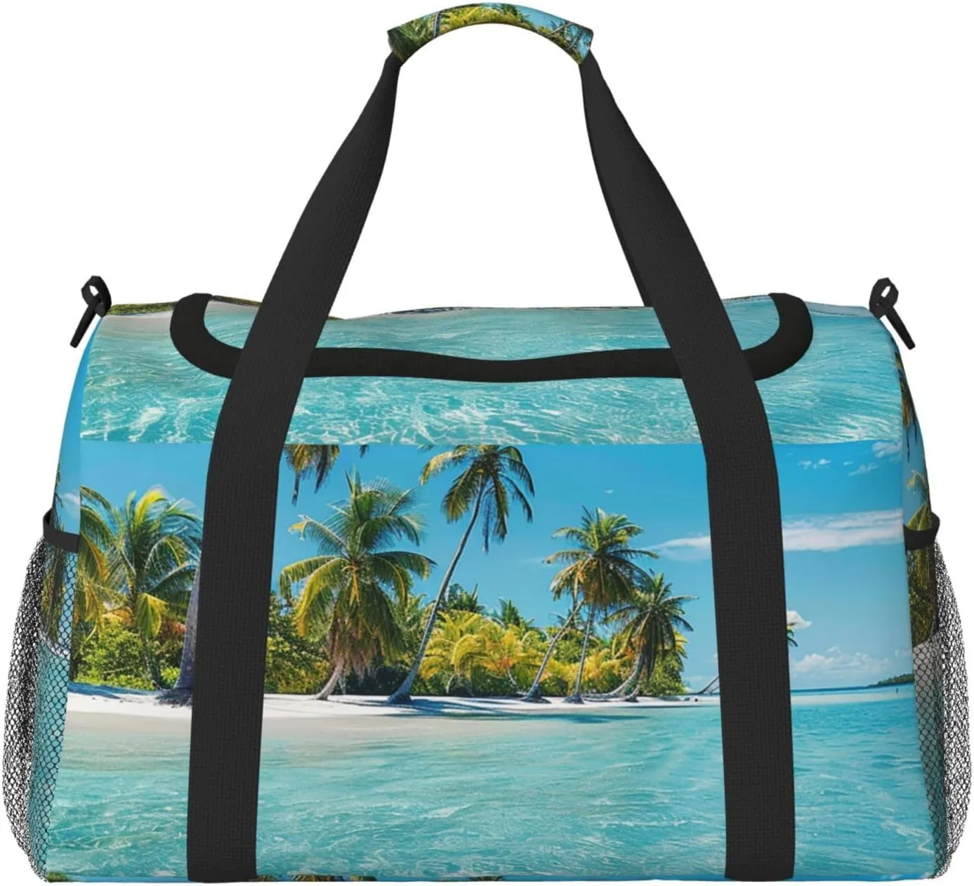 Beach Sand Duffle Bag for Travel Sunset Sea Sports Gym Tote Carry On Bag Large Shoulder Weekend Overnight for Workout