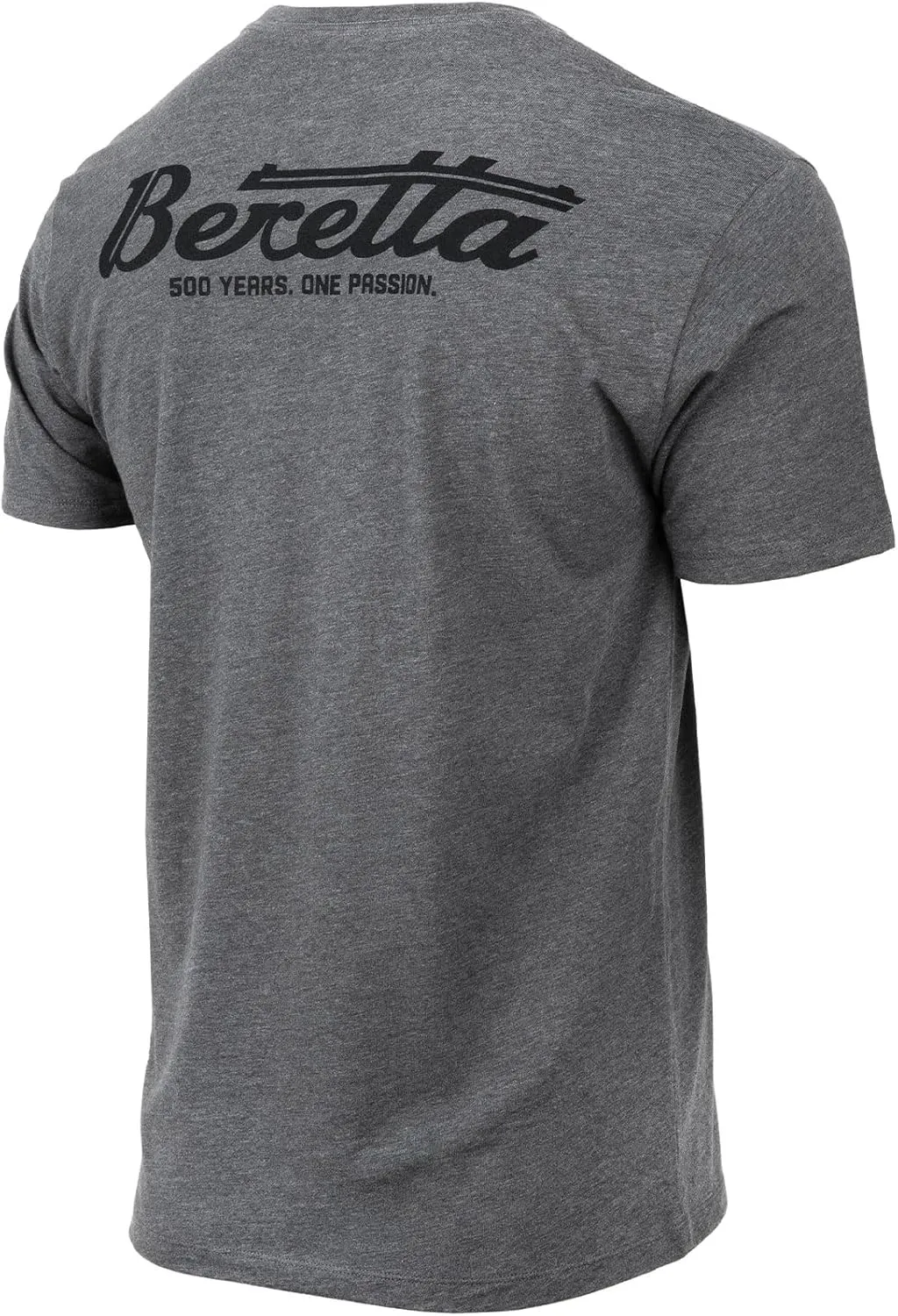 Beretta Men's Rail SS Casual Durable Active Wear Ribbed Crew Neck Logo Print Double Needle Hems Short Sleeve T-Shirt