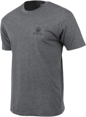 Beretta Men's Rail SS Casual Durable Active Wear Ribbed Crew Neck Logo Print Double Needle Hems Short Sleeve T-Shirt