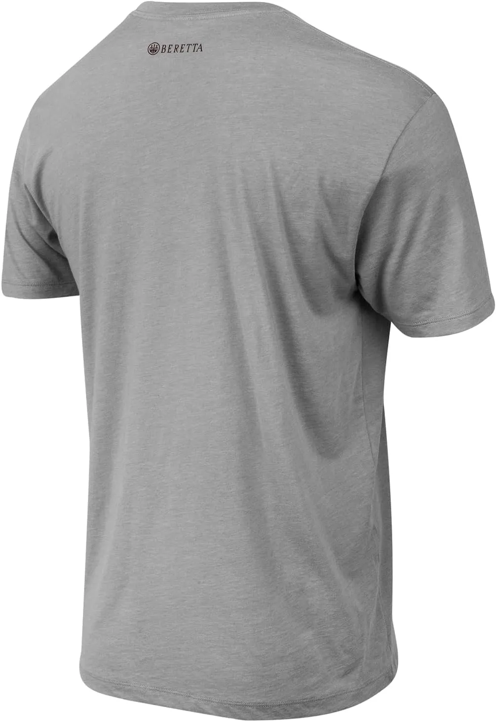 Beretta Men's Trident Logo Print Durable Comfortable Fit Ribbed Crew Neck Short Sleeve Active T-Shirt with Double-Needle Hem
