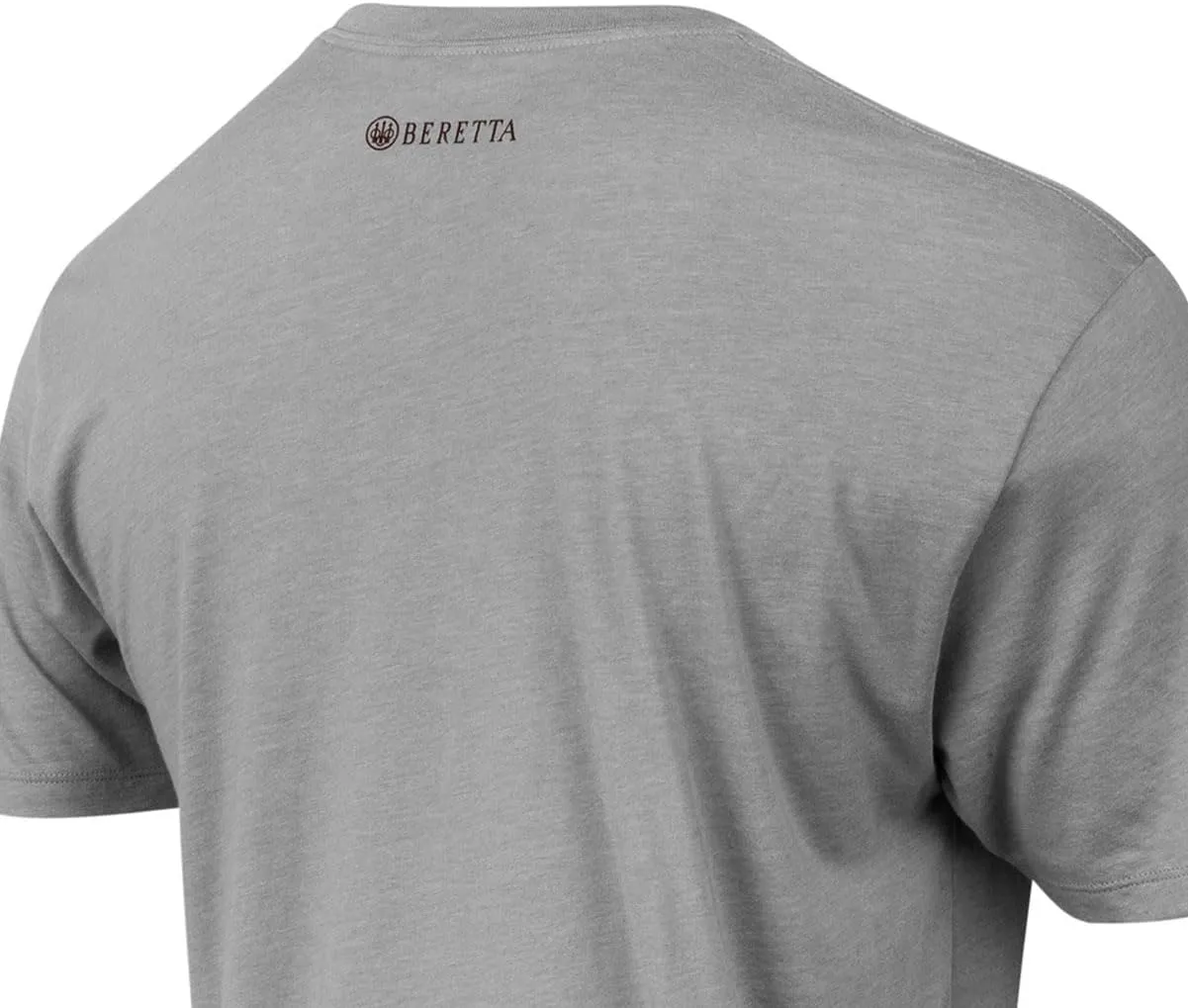 Beretta Men's Trident Logo Print Durable Comfortable Fit Ribbed Crew Neck Short Sleeve Active T-Shirt with Double-Needle Hem
